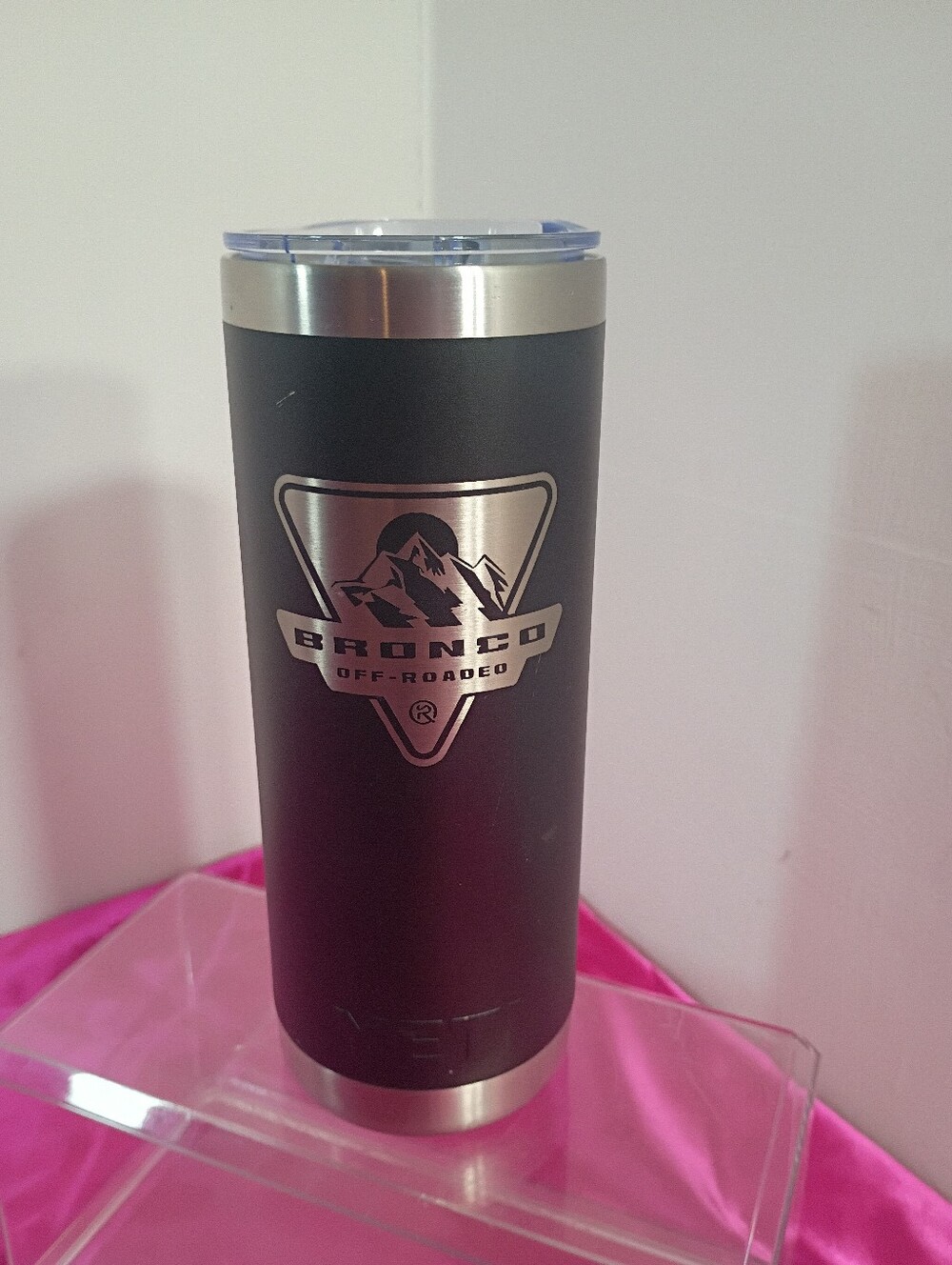 Bronco Off Roadeo YETI Stainless Steel Water Bottle Black 18 Oz Rambler Ford.